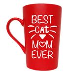 This Mothers Day Gifts Funny Cat Mum Coffee Mug Christmas Gifts, Best Cat Mum Ever Cute Cup from Daughter or Son, Red 12 Oz