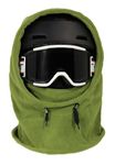 MDXONE Over The Helmet Children's Balaclava face mask with Buttons to Attach Soft Pompoms with Elastics (Sold Separately) (Olive)