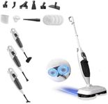 Torder Steam Mop with 13 Accessories,Steam Cleaner Home Use,Floor Scrubber spin mop for Hard Wood Floors,tile Scrub Steamer Deep Cleaning,Carpet, 4 Washable Mop Pads, 550ml Capacity,30 Second Heat-Up