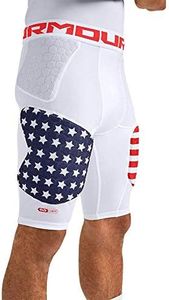 Under Armour Gameday Pro 5-Pad Football Compression Girdle Shorts w/Out Hardcap, Football Padded Shorts, Youth & Adult Sizes, Americana, Adult - X-Large