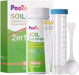 PooTe Soil pH Test Kits - 2 in 1 Soil Testing Kits with Test Tube - 100 Pcs Professional Test Soil pH & Nitrogen for Garden Lawn Yard Grass Home