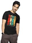 Bewakoof Men's Graphic Print Regular Fit Half Sleeve Round Neck Cotton T-Shirt Black