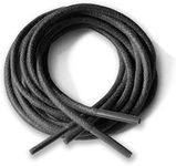 Round Waxed Cotton Thin Shoelaces 2.5mm Wide 75cm 100cm 125cm Long Dress Wax Cord Laces Brogues Shoes Boot (75cm, Black)…