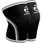 ZEALSPOT Knee Sleeves(1 Pair) Compression & Support for Weightlifting, WOD, Squats, Gym, Powerlifting & Crossfit-7mm Neoprene Knee Brace-Both Women & Men,Black,S