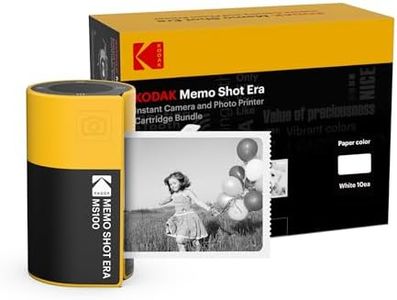 KODAK Memo Shot ERA Kids Instant Digital Camera and Photo Label Printer Bundle, Yellow (Camera with 1 Roll One-Touch Label Cartridge + 9 Rolls Cartridge Set)