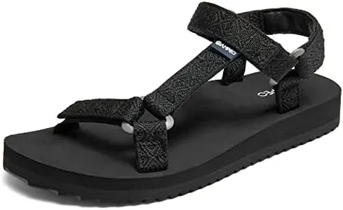 Ampeo Women's Casual Hiking Sandals Comfortable Walking Sport Athletic Water Sandals,Black,Size 10