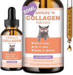 Collagen for Cats - Skin and Coat Supplement - Liquid Grass Fed Collagen for Cats - Hip & Joint, Digestive & Immunity Support - with MSM, Hyaluronic Acid, Biotin - Roast Chicken Flavor, 60 ML