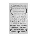 Goddaughter Baptism Gifts from Godmother Godfather - Goddaughter Graduation Gifts - Goddaughter Birthday Wallet Card