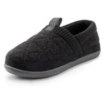 RockDove Women's Knit Cuff Closed Back Slipper, Black, 11
