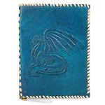 Wellbourne Genuine Leather Bound Journal - Handmade Vintage A5 Embossed Game of Thrones Dragon Sketchbook for Students Men & Women Writing Travel Diary Notebook- Turquoise (9x7 inches) [Hardcover]