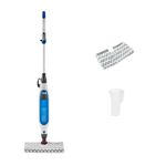 Shark Klik n' Flip Steam Mop for Hard Floors with Steam Blaster, 2 Machine Washable Cleaning Pads & Fill Flask, 350ml Capacity, 6m Power Cord, 30 Second Heat-Up, White & Blue S6001UK