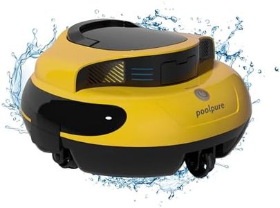 POOLPURE Robot de piscine, nettoyage puissant, 120 minutes, double moteur, étanchéité IPX8, indicateurs LED, robot de piscine sans fil avec batterie, hors sol et piscines plates intégrées