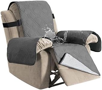 H.VERSAILTEX 100% Waterproof Couch Covers Machine Washable Sofa Cover for Dogs/Pets/Kids Couch Protector Waterproof Non-Slip Backing Sofa Slipcover for Pets (Recliner, Grey)