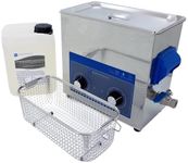 Allendale Ultrasonics 6L Industrial Ultrasonic Cleaner Kit with Dial Tank, Carburettor and Machine Parts Cleaner and Basket - Heated Pro Bath - 40KHz