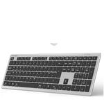 TECKNET Wireless Keyboard, Rechargeable 2.4GHz USB Bluetooth Keyboard for 4 Multi Devices, Ultra Slim Full Size UK Layout Keyboards for Computer, Laptop, Tablet, Smart TV, Phone