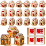 Yunsailing 24 Set Large Christmas Gingerbread House Kits Cardboard Gingerbread Man House Bulk Craft with LED Candle for Boys and Girls Make Ginger Bread House Holiday Crafts DIY for Xmas Party Decor