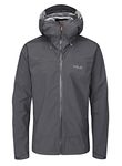 Rab Men's Downpour Plus 2.0 Waterproof Breathable Jacket for Hiking, Trekking, & Climbing - Graphene - Large