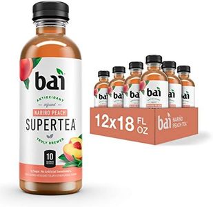 Bai Iced Tea, Narino Peach, Antioxidant Infused Supertea, Crafted with Real Tea (Black Tea, White Tea), 18 Fluid Ounce Bottles, 12 count