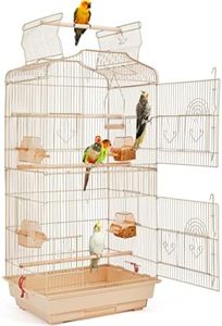 Yaheetech 41’’ H Open Top Metal Bird Cage Parakeet Cage for Small Parrots Cockatiels Green Cheek Conures Finches Canary Budgies Lovebirds