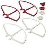 SummitLink Snap On/Off Prop Guards 2X Red 2X White Compatible for DJI Phantom 1 & 2 Phantom 3 Tool Free Quick Release Quick Disconnect Propeller Protector
