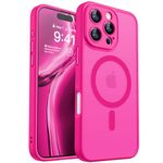 CANSHN Magnetic for iPhone 16 Pro Case, Upgraded [Full Camera Protection] [Compatible with Magsafe] [Translucent Matte] Shockproof Protective Phone Case for iPhone 16 Pro 6.3" - Hot Pink