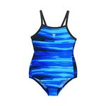 TYR Girl's V-Cut Swimsuit Blue/Black_34