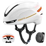 Favoto Bike Helmet with LED Light System, Smart Turn Signals with Wireless Remote Control, Adult Unisex Commuter & Road Cycling Helmet, Adjustable Fit, Size L (59–61 cm / 23.2–24.0 in)