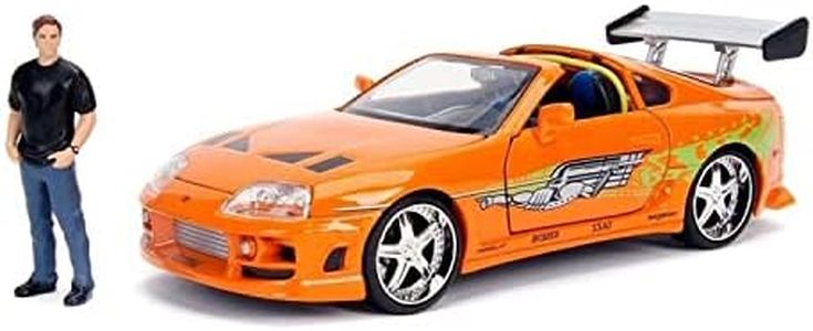 Jada Toys Fast and Furious - 1995 Toyota Supra 1:24 Scale Die-Cast Car with Brian Figure,Orange