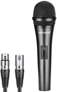 Neewer Cardioid Dynamic Microphone with XLR Male to XLR Female Cable, Rigid Metal Construction for Professional Musical Instrument Pickup, Vocals, Broadcasting, Speech, Black (NW-040)