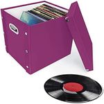 Snap-N-Store Vinyl Record Storage Box - 12" - 1 Pack- Crate Holds up to 75 Vinyl Albums - Berry