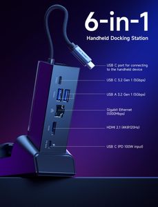 JSAUX 6-in-1 Docking Station – USB-C Hub with HDMI, USB, Ethernet