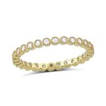 Yellow Gold Tone Sterling Silver Simulated Diamond Stackable Eternity Ring - Size 9