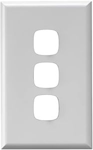 HPM Excel 3 Gang Light Switch Cover Plate, White