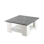 Symbiosis Square Coffee Table, White/Cement, 67 x 67 x 30.5 cm