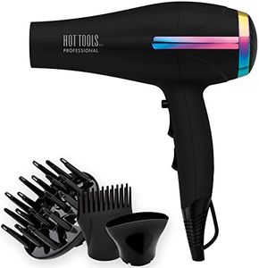 HOT TOOLS Professional Rainbow Turbo Ceramic Hair Dryer | Less Frizz, for Shiny, Healthy-Looking Hair | Powerful and Quiet Blowouts for Fast & Easy Styling (1875 Watts)