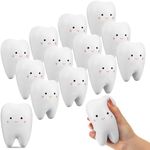 Shappy 12 Pcs Teeth Jumbo Kawaii Teeth Slow Rising Squeeze Cute Tooth Cartoon Tooth Toy for Girls and Boys Soft Scented Stress Relief Cute Squeeze Dental and Dentist Gifts