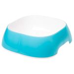 Ferplast Glam Dog Bowls - Fashionable, Non-Slip Plastic Dog Food Bowl and Dog Water Bowl, Easy to Clean, 1,2 Liter, Blue