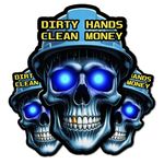 Dirty Hands Make Clean Money Reflective Skull Hard Hat Stickers, Decal for Toolboxes, Helmets - Funny Design for Mechanics, Adults, Electricians, Construction, Welders, Gifts for Blue Collar Workers