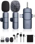 Wireless Lavalier Microphone for iphone Android ipad,Mini Microphone Plug and Play,Wireless Lav Mic Clip on USB C Microphone for Video Recording,Live Streaming,Youtube,Tiktok,Vlog, Interview, Facebook