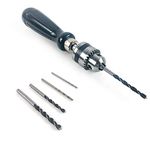 QWORK® Hand Drill Set, Pin Vise Hand Drill with 5 pcs Mini Drills (1.5-5mm), Precision Hand Drill Tools for Resin Plastic Wood Polymer Clay Crafts DIY