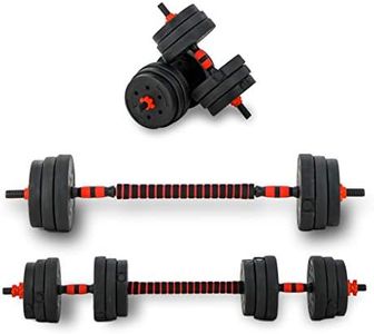 Fit Theory Adjustable Dumbbells - 66LBs Weight Set - Dumbbell Set Can Be Used as a Pair of Dumbbells or Converted into a Barbell - Weights for Home Gym with Limitless Fitness Workout Options