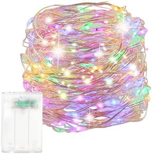 Fairy Christmas Lights Battery Operated, 20M/66ft/200 LED String Light, Waterproof Battery Case, Indoor Lights for Xmas Tree Wedding,Party Events Garden Spring Decoration (Multi-Colored)