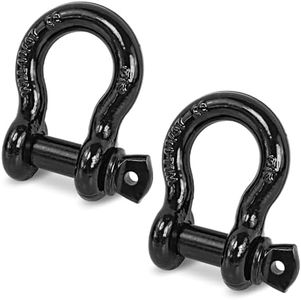 Digank Heavy Duty D Ring Shackles, 3/4" Clevis Shackle with 7/8" Screw Pin, 44,000lbs Break Strength, for Tow Strap, Jeep, SUV, Pickup, Trailer, ATV, UTV (Black)