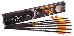 Carbon Express Mayhem 22-Inch Fletched Carbon Crossbolt/Crossbow Arrow with 3-Inch Vanes, 6-Pack