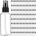 Roshtia 100 Pcs 2 oz Plastic Spray Bottles Mini Spray Bottles with Black Cap Clear Empty Fine Mist Spray Bottles Refillable Liquid Container Sprayer for Essential Oils Perfumes Travel Makeup