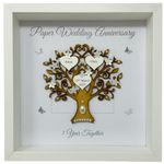 1st Anniversary Gift for Her Him Girlfriend Boyfriend, Personalised Handmade Frame, Paper Wedding Anniversary Gifts for Husband Wife Couple Parents First One Year Together - Various Designs (Message)