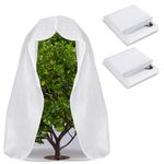 2 Pcs Winter Plant Covers - 6.5x7.9Ft Large Plant Freeze Protection Cover Bags -1.76OZ Garden Frost Blankets with Zipper Drawstring Protecting Tree Plants (2.4x2m-2 Packs-White)