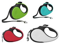 Pets Empire 360° Tangle-Free, Heavy Duty Retractable Dog Leash with Anti-Slip Handle; 16 ft Strong Nylon Tape; One-Handed Brake, Pause, Lock (Small, Multicolor)