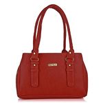 Fostelo Women's Vegan Leather Riverside Handbags Shoulder Hobo Bag Ladies Purse (Red) (Large)