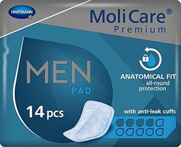 MoliCare Premium MEN PAD, Incontinence Pad for Men for Bladder Weakness, V-Shaped Fit, 4 Drops, 1 x 14 Pieces